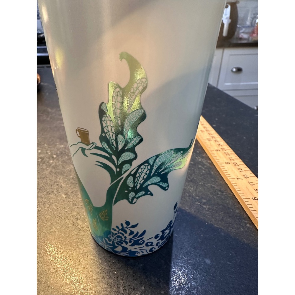 Starbucks 2022 Siren Mermaid Iridescent Ceramic Travel Tumbler Mug 12oz  Lid NEW - Picture 2 of 11